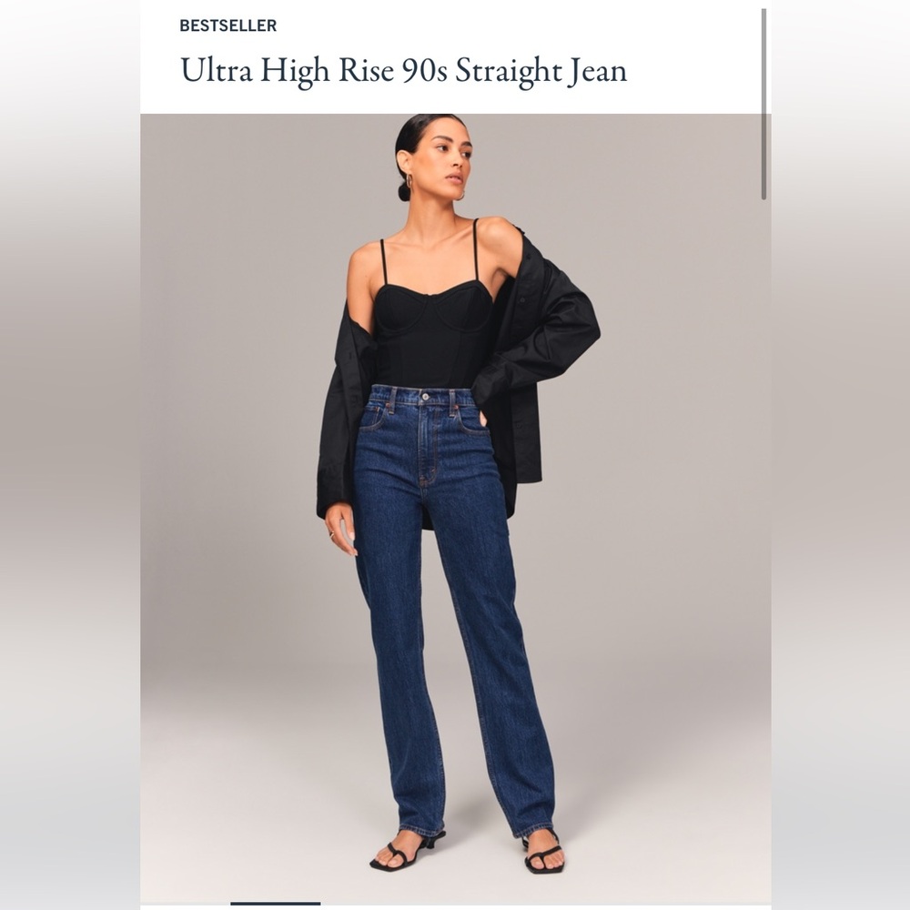 Abercrombie and fitch ultra high rise 90’s straight Jean
